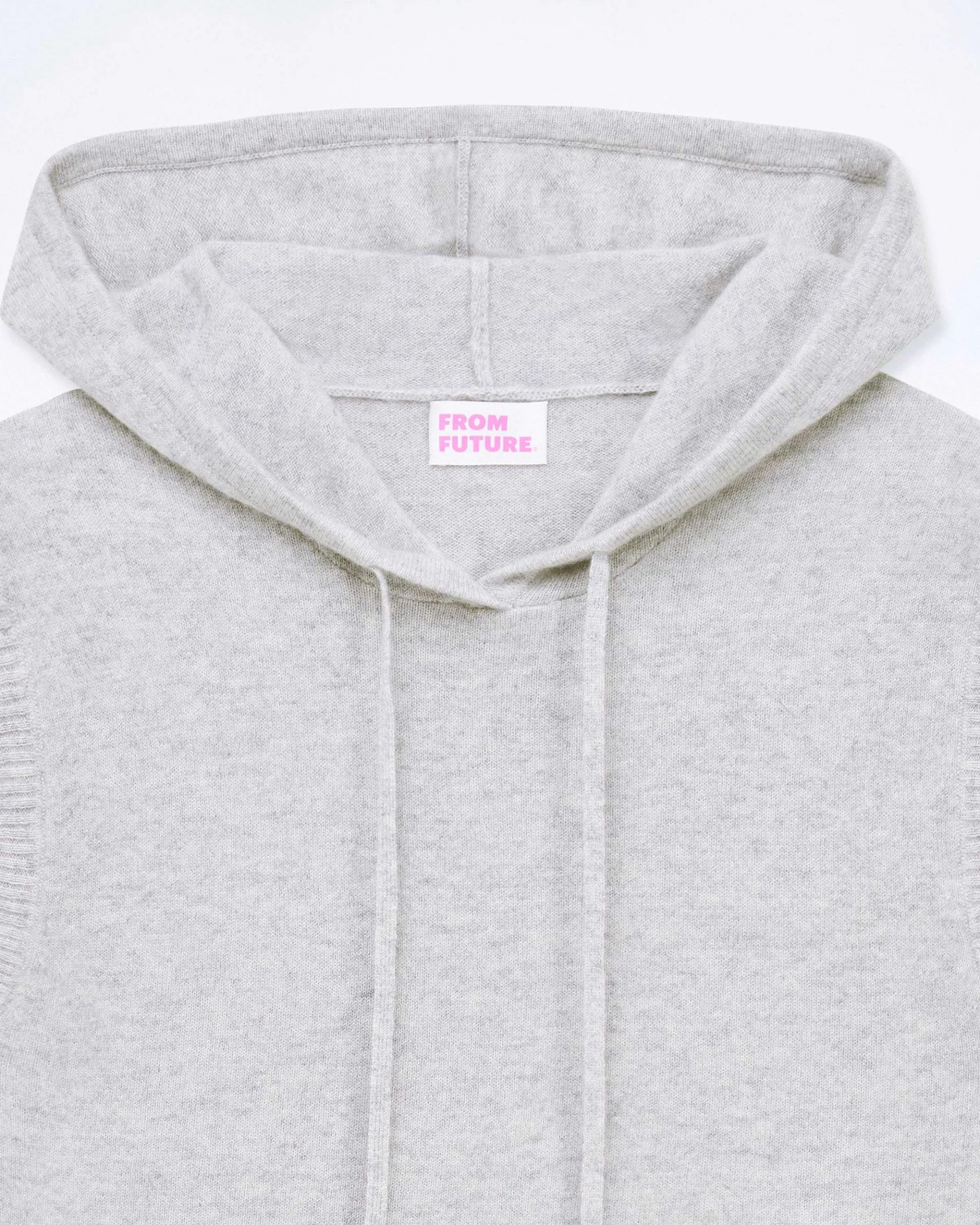 Best FROM FUTURE Pull Sans Manche Capuche Gris Chine Clair