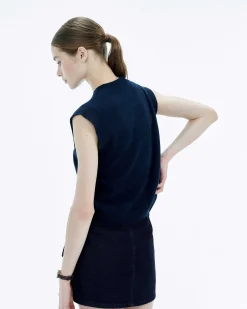 FROM FUTURE Pull Sans Manche Coeur Beige Chine