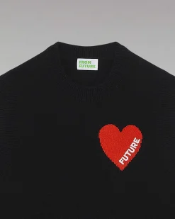 Online FROM FUTURE Pull Sans Manche Coeur Leger Noir