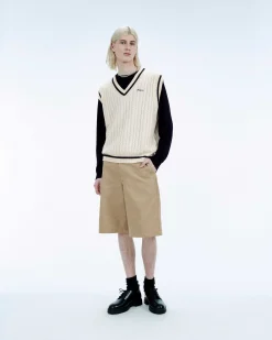 Best FROM FUTURE Pull Sans Manche Col Polo Future Ecru