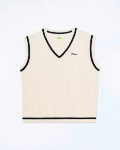 Best FROM FUTURE Pull Sans Manche Col Polo Future Ecru
