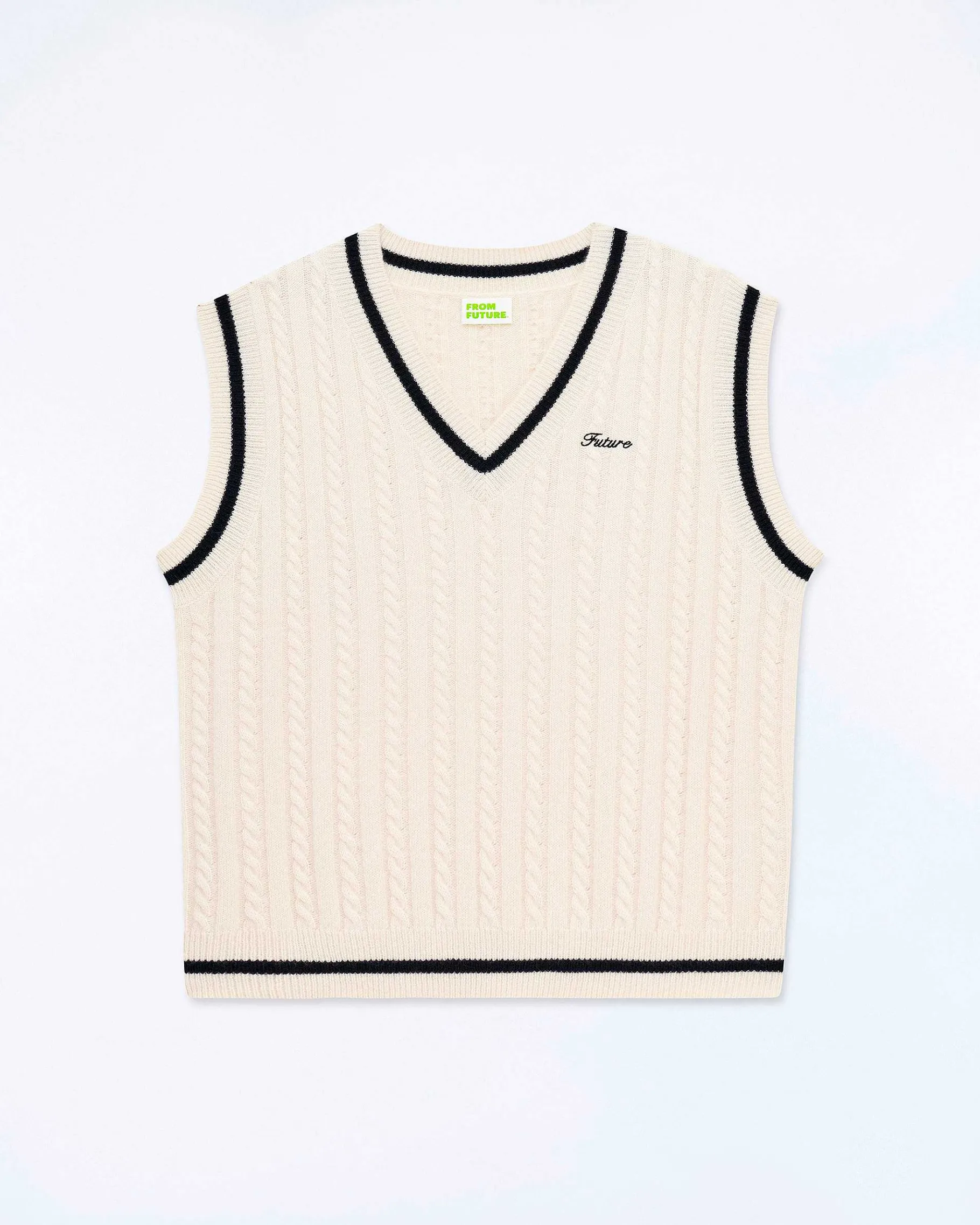 Best FROM FUTURE Pull Sans Manche Col Polo Future Ecru