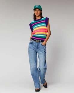 Outlet FROM FUTURE Pull Sans Manche Multico Leger Multicolor