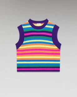 Outlet FROM FUTURE Pull Sans Manche Multico Leger Multicolor
