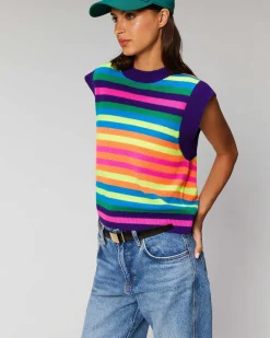 FROM FUTURE Pull Sans Manche Multico Leger Multicolor