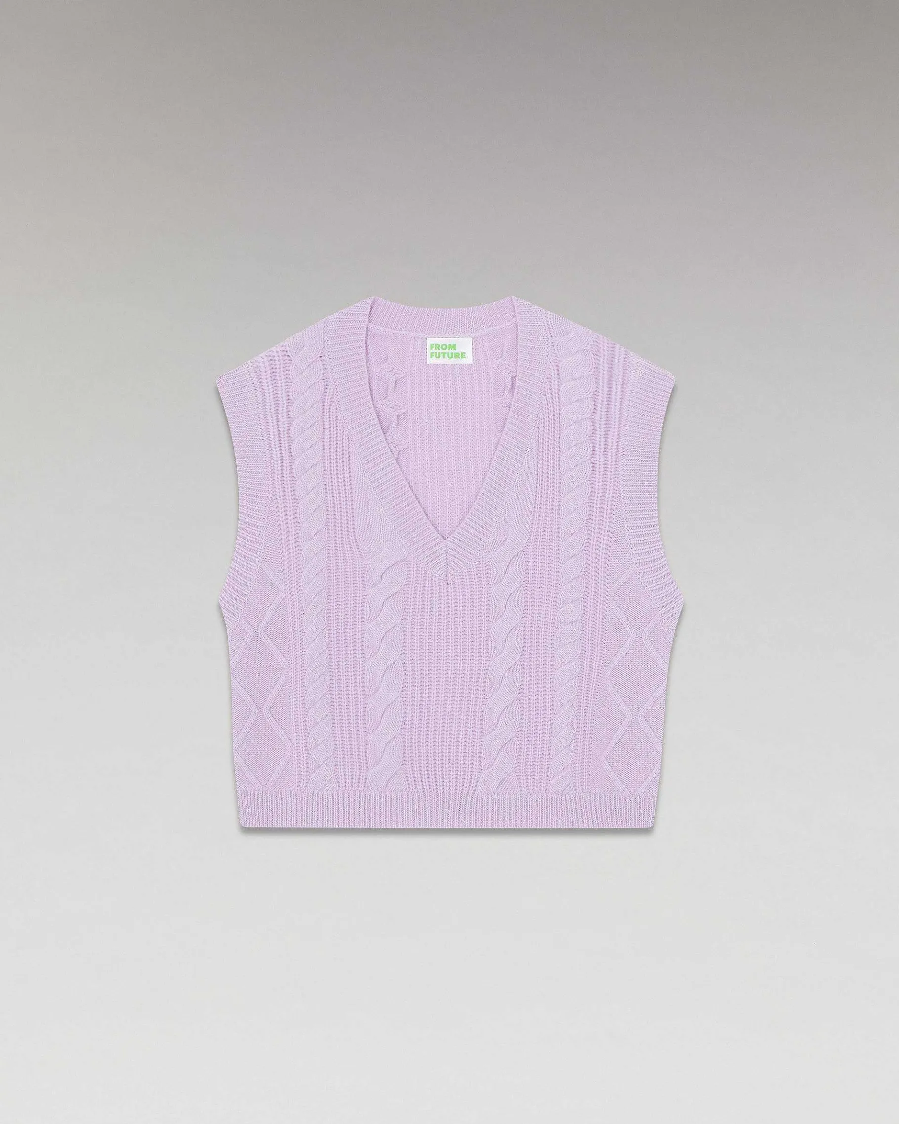 Sale FROM FUTURE Pull Sans Manche Torsades Sweet Lilac