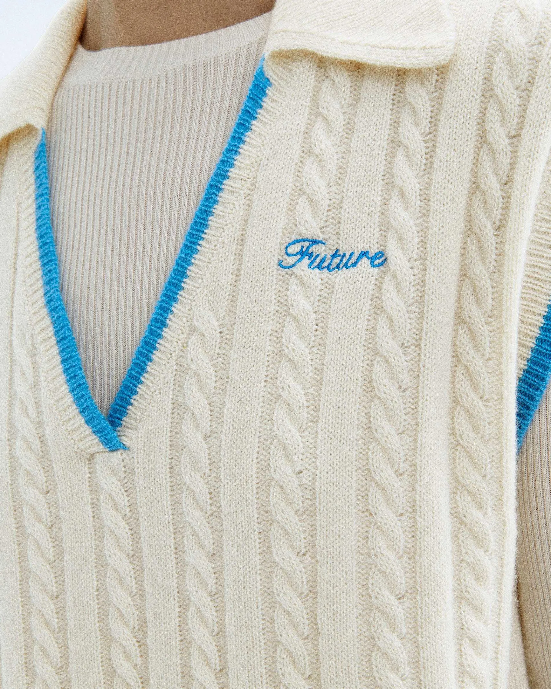 Clearance FROM FUTURE Pull Sans Manche Torsades Future Ecru
