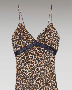 Online FROM FUTURE Robe Bretelle Dentelle Winter Leopard