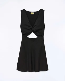 Outlet FROM FUTURE Robe Courte Bretelle Becky Noir