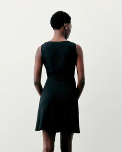 Outlet FROM FUTURE Robe Courte Bretelle Becky Noir
