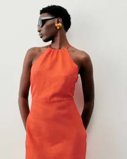 Outlet FROM FUTURE Robe Courte Bretelle Betty Orange