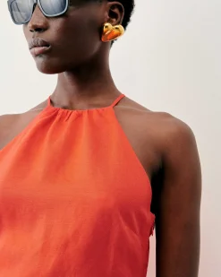 Outlet FROM FUTURE Robe Courte Bretelle Betty Orange
