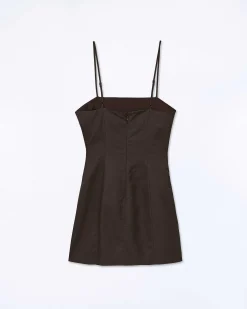 Discount FROM FUTURE Robe Courte Bretelle Rivka Chocolat