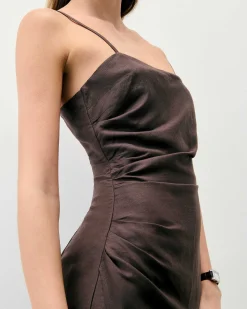 Discount FROM FUTURE Robe Courte Bretelle Rivka Chocolat
