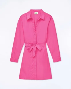 FROM FUTURE Robe Courte Manche Longue Alba Disco Pink