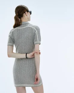 Online FROM FUTURE Robe Courte Torsades Future Gris Chine Fonce