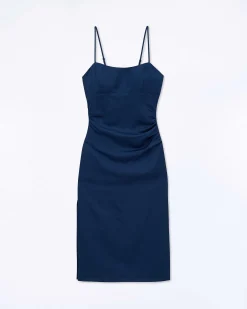 Sale FROM FUTURE Robe Longue Bretelle Navy