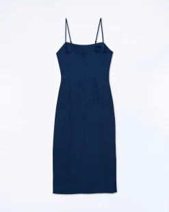 Sale FROM FUTURE Robe Longue Bretelle Navy