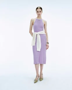 New FROM FUTURE Robe Longue Bretelle Bicolore Magic Lilac
