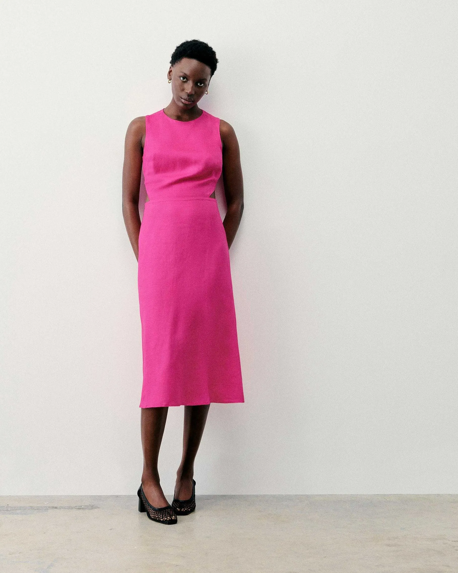 Online FROM FUTURE Robe Longue Bretelle Myra Disco Pink