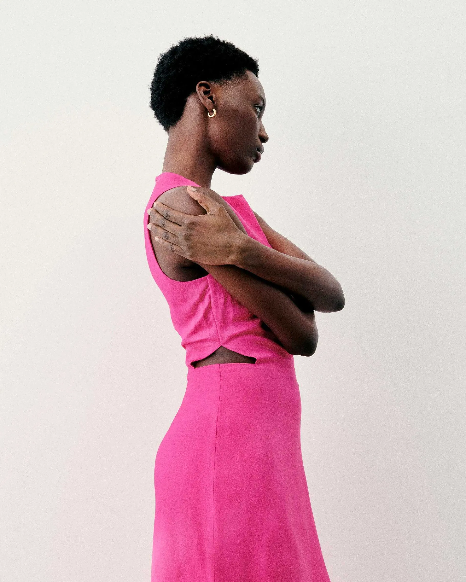 Online FROM FUTURE Robe Longue Bretelle Myra Disco Pink