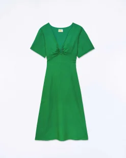 Clearance FROM FUTURE Robe Longue Manche Courte Arielle Tropical Green
