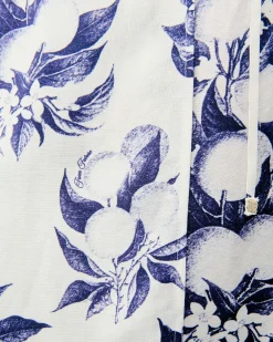 New FROM FUTURE Robe Longue Manche Courte Evie Toile De Jouy