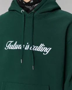 FROM FUTURE Sweatshirt Hoodie Future Is Calling Bottle Green