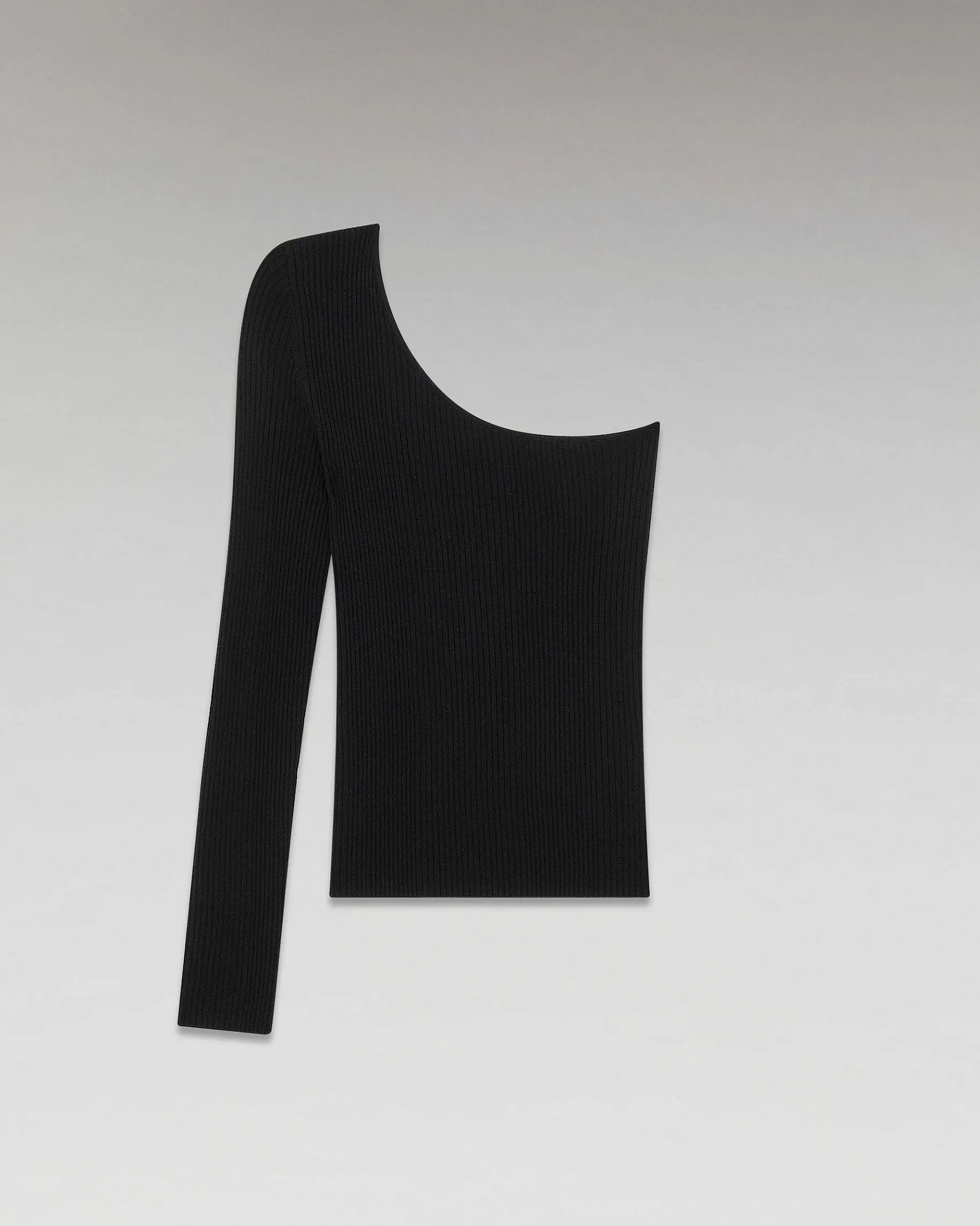 Discount FROM FUTURE Top Asymetrique A Cotes Noir