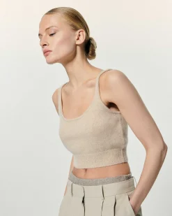 Outlet FROM FUTURE Top Brassiere Beige Chine