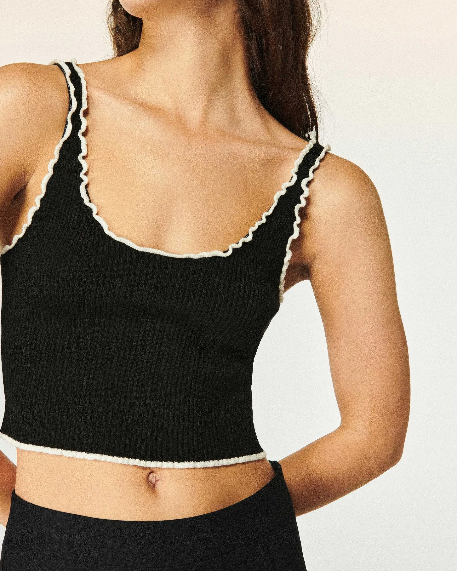 Clearance FROM FUTURE Top Brassiere Point Bourdon Bicolore Noir