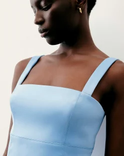 Outlet FROM FUTURE Top Bretelle Baby Blue