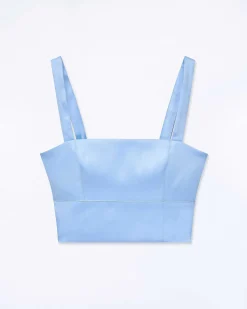 Outlet FROM FUTURE Top Bretelle Baby Blue