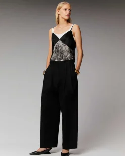 New FROM FUTURE Top Bretelle Decoupe Dentelle Noir