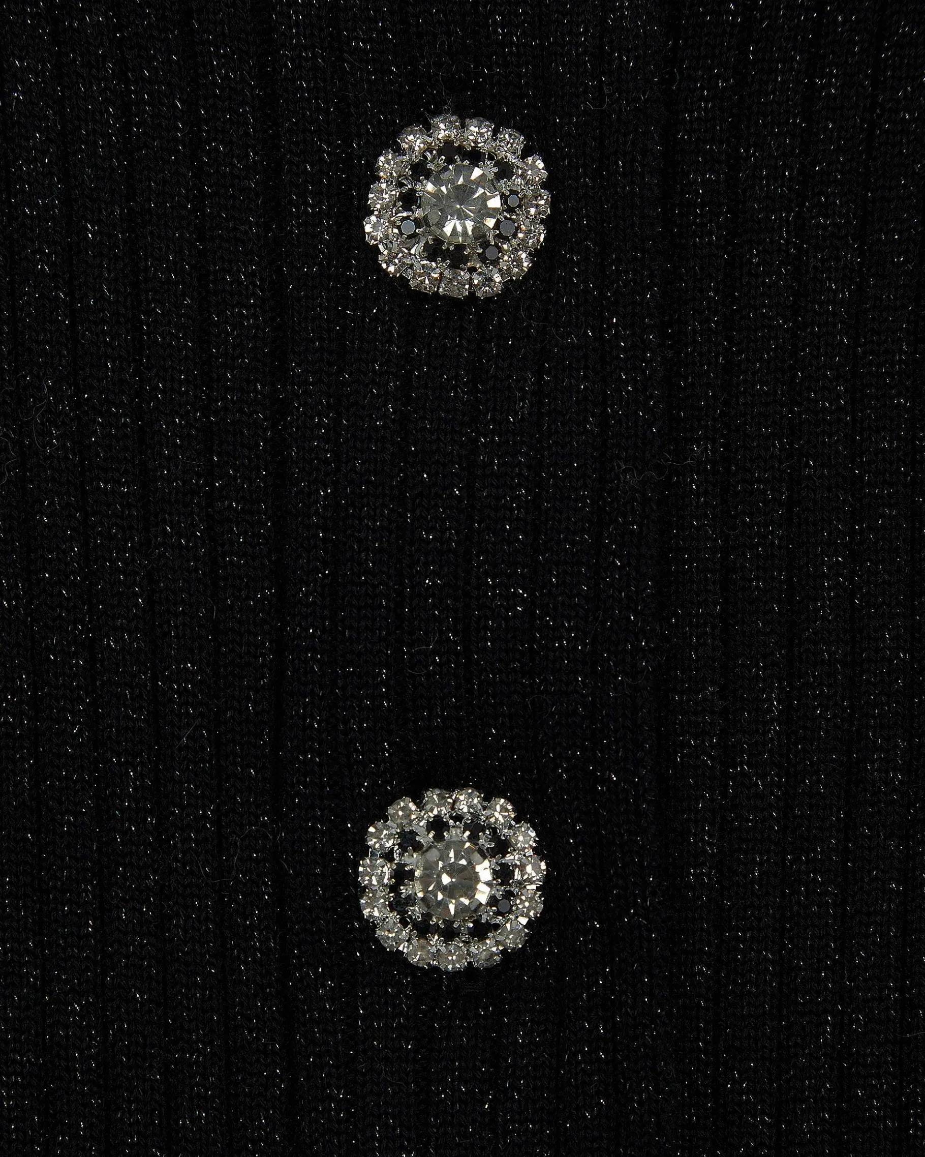 Hot FROM FUTURE Top Bretelle Metallise Boutons Bijoux Noir