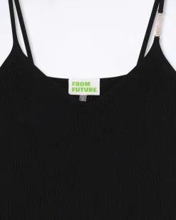 Clearance FROM FUTURE Top Debardeur Bretelle Bijou Noir