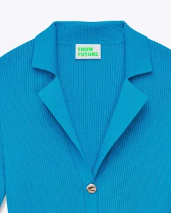 Discount FROM FUTURE Top Manches Courtes Bicolore Tropical Blue