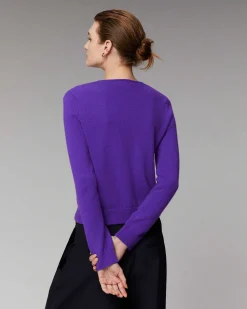 Online FROM FUTURE Top Manches Longues Boutons Violet Fluo