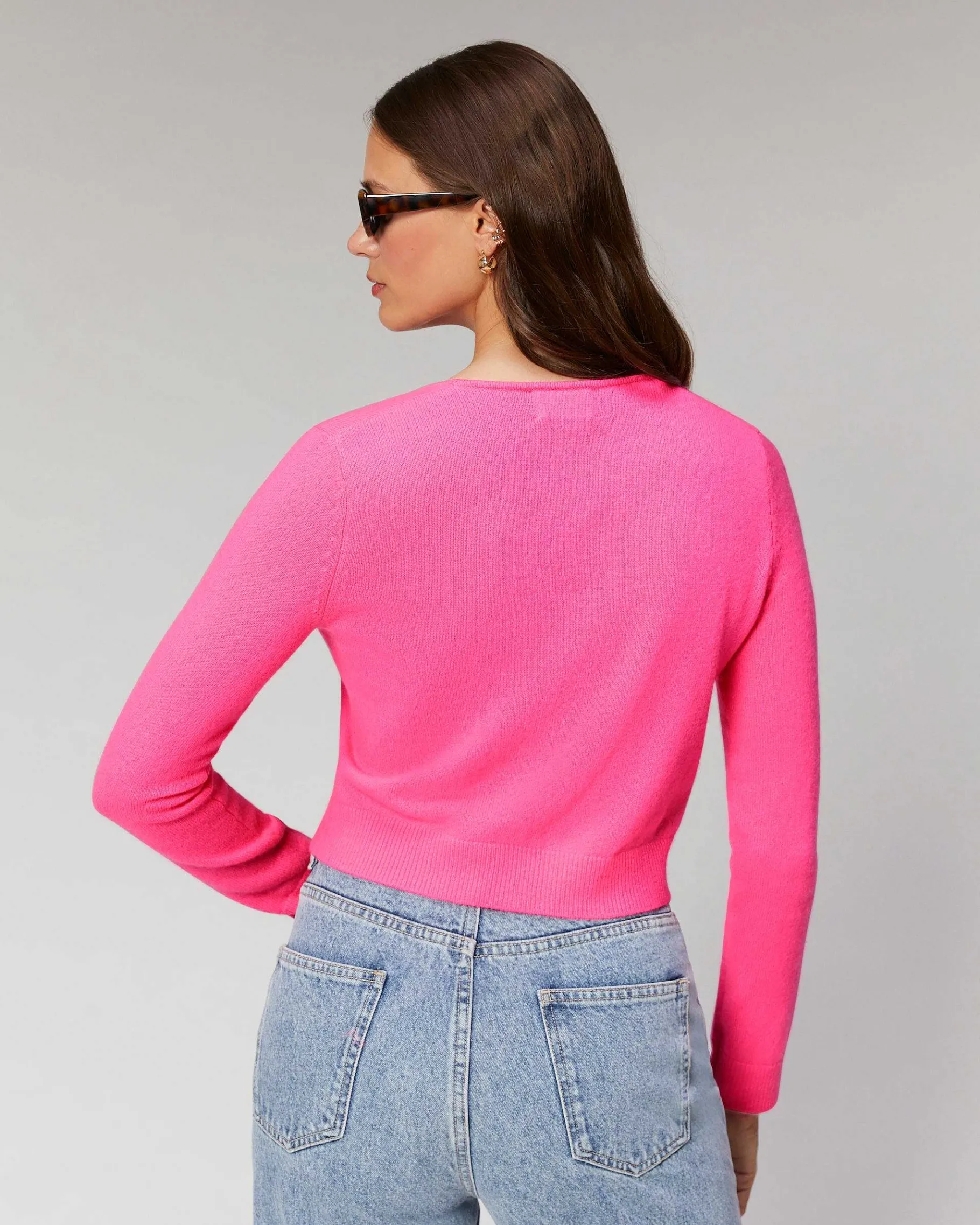 Discount FROM FUTURE Top Manches Longues Boutons Bijoux Sparkle Pink