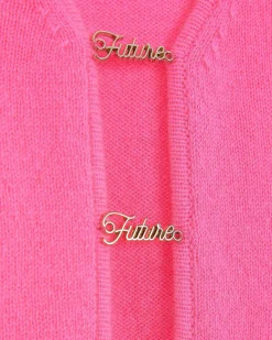 Discount FROM FUTURE Top Manches Longues Boutons Bijoux Sparkle Pink