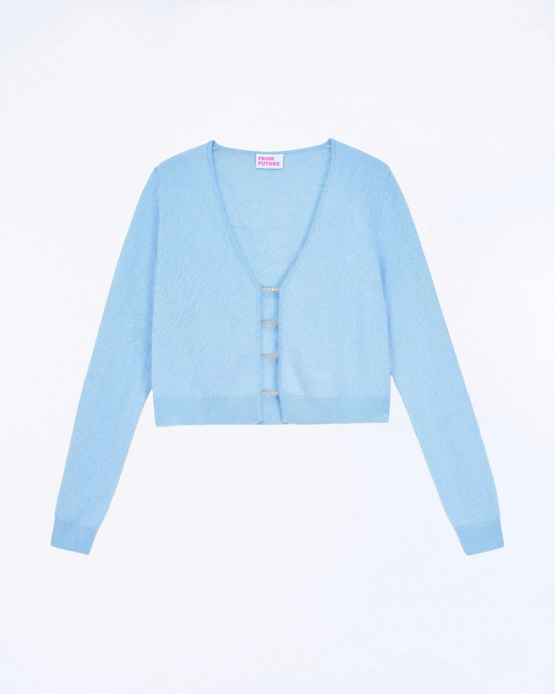 Hot FROM FUTURE Top Manches Longues En Cachemire Brosse Baby Blue
