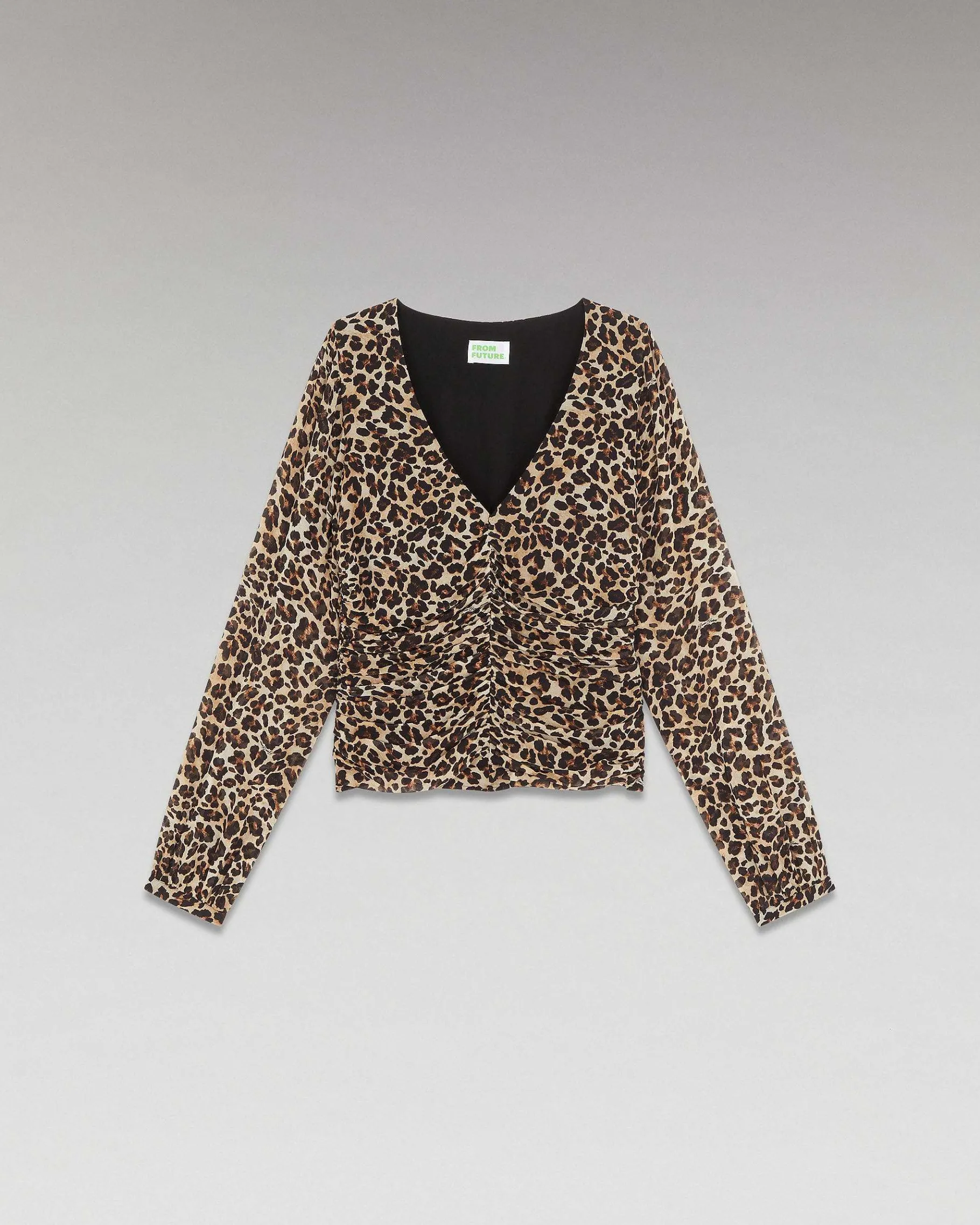 Online FROM FUTURE Top Manches Longues Smocke Winter Leopard