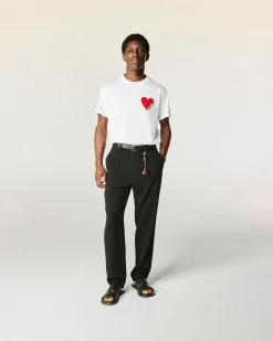 Outlet FROM FUTURE T-Shirt Coeur Col Rond Manches Courtes Blanc