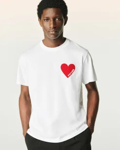 Outlet FROM FUTURE T-Shirt Coeur Col Rond Manches Courtes Blanc