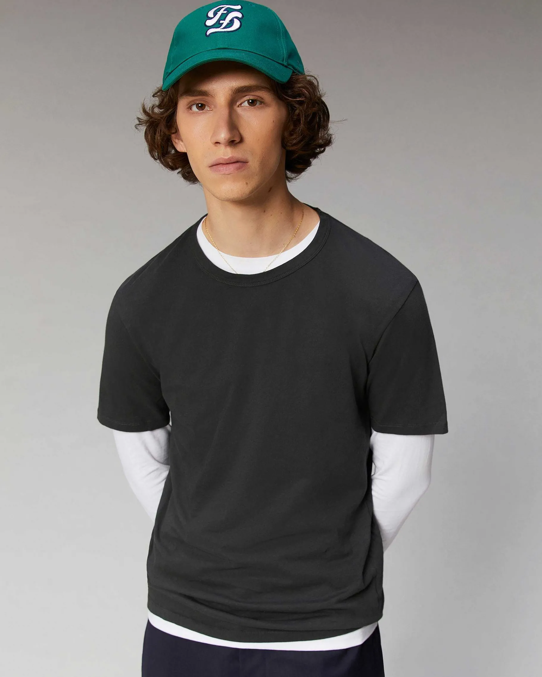 Clearance FROM FUTURE T-Shirt Col Rond Basique Anthracite