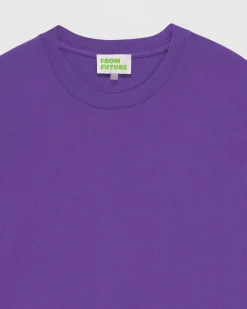 Clearance FROM FUTURE T-Shirt Col Rond Basique Violet Fluo
