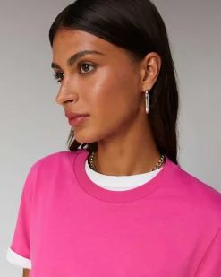 Hot FROM FUTURE T-Shirt Col Rond Boyfriend Flash Pink