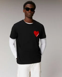 Best FROM FUTURE T-Shirt Col Rond Coeur Noir