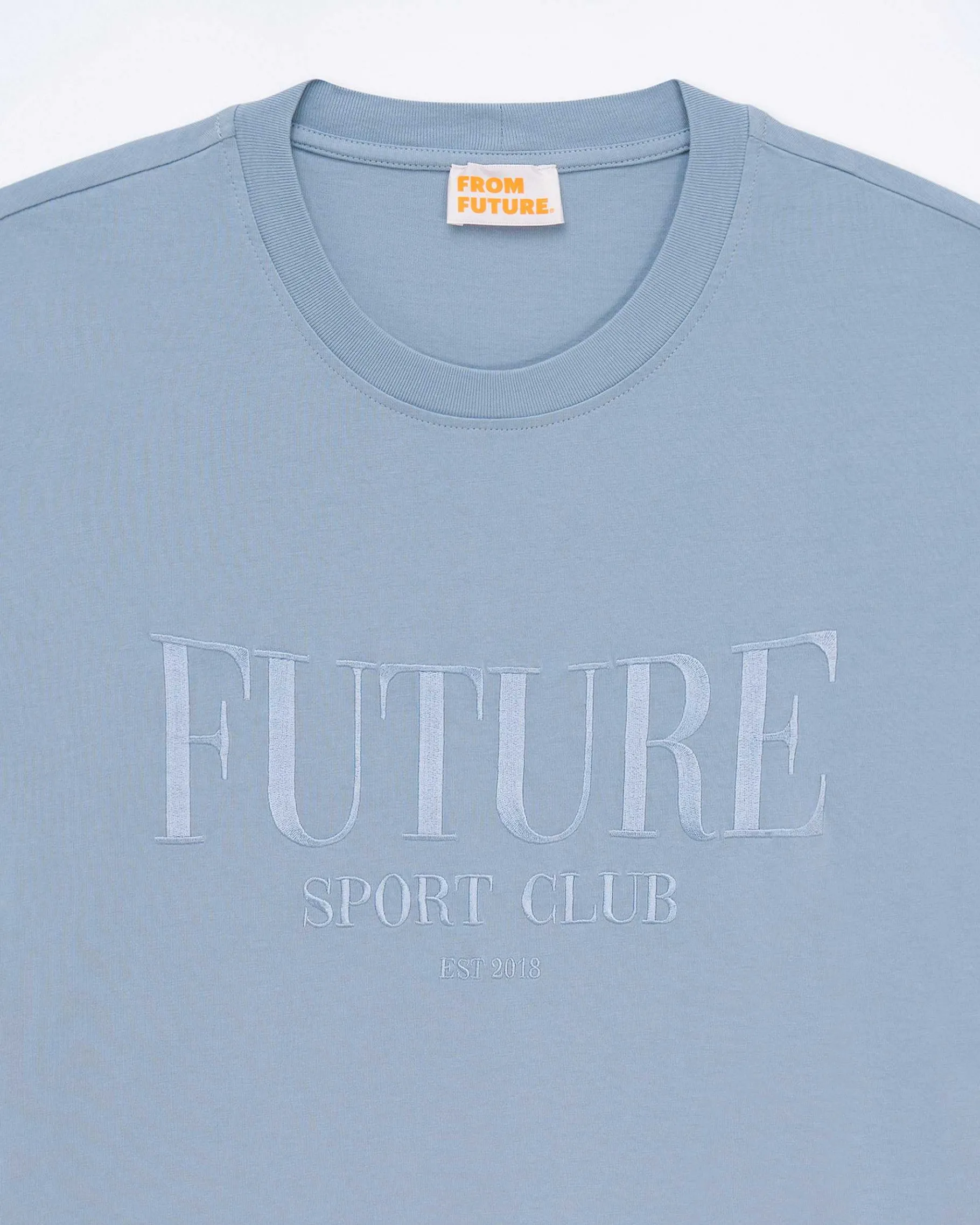 Outlet FROM FUTURE T-Shirt Col Rond Future Ton Sur Ton Grey Blue