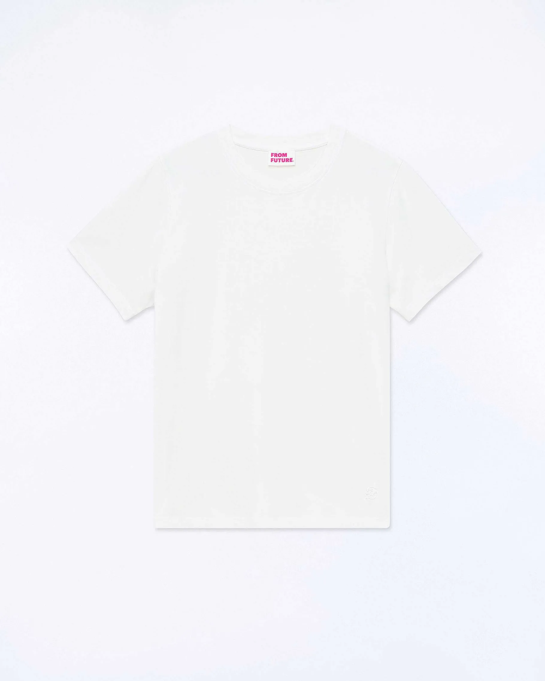 Discount FROM FUTURE T-Shirt Col Rond Manches Courtes Blanc